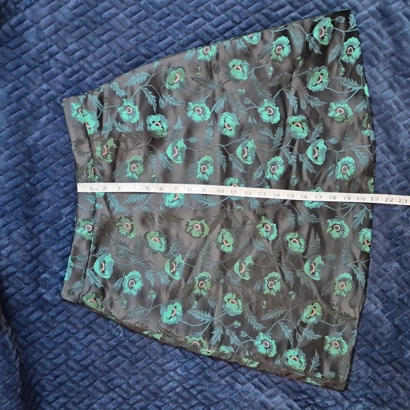J. Crew Emmie Poppy A-line Black & Green Lined Skirt Size 4, New With Tags - Picture 11 of 16